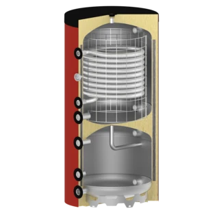 Fresh-water storage tank with heating buffer 400 litres