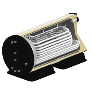 Horizontal fresh-water storage tank 400 litres with 1 extra HX