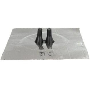 Luftdichtungsmanschette Alu-Butyl f&uuml;r 2 Kabel &Oslash; 8 - 12  mm