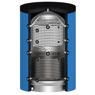 Frischwasserspeicher 2250 Liter mit 1 Glattrohrw&auml;rmetauscher