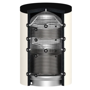 Fresh-Water storage tank 2,250 litres with 2 smooth pipe heat exchangers