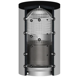 Accumulatore acqua fresca 2600 l argento 1 scambiatore di calore a tubo liscio