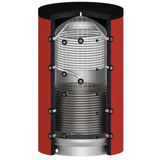 Accumulatore acqua fresca 2600 l rosso 1 scambiatore di calore a tubo liscio