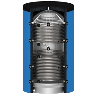 Verswaterboiler 2600 l 2 gladde buis warmtewisselaar blauw