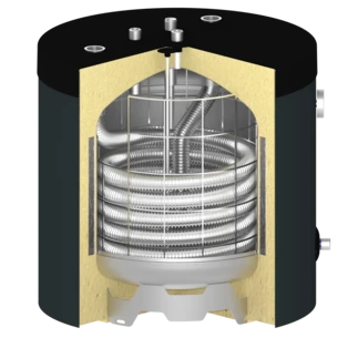 Built-under fresh-water storage tanks 80 l vertical with connection on top