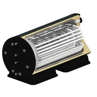 Horizontal fresh-water storage tank 400 l with 2 extra HXs