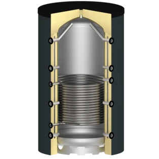 Serbatoio tampone 1500 litri con 1 scambiatore di calore a tubo liscio