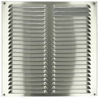 Grille d'intemp&eacute;ries inox bross&eacute; 400 x 400 mm