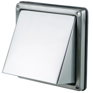 Hotte en acier inoxydable &Oslash; 125 mm avec clapet anti-retour