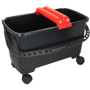 Emmer met dubbele rollers opzetstuk en 4 wielen 24 l