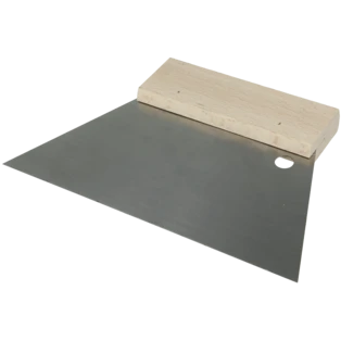 Trapezoidal spatula 180 mm with wooden handle