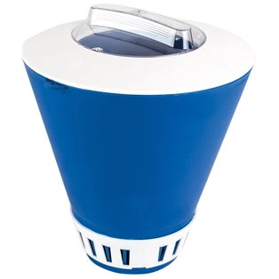 Dosage float with adjustment for chlorine tablets