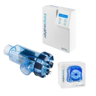 Salt water chlorinator with pH regulation for pools 150 - 200 m&sup3;