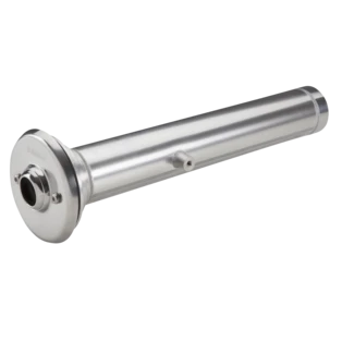 Stainless steel inlet nozzle with wall penetration for concrete pools