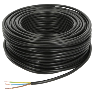 PVC flexible cable 3 x 1.5 mm&sup2; H05VV-F with protective conductor