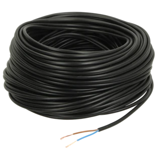 Hose cable 2 x 0.5 mm&sup2; H03VV-F without protective conductor