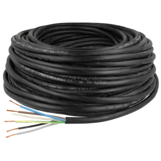 Heavy-duty rubber-sheathed cable 5 x 6.0 mm&sup2; H07RN-F with protective conductor