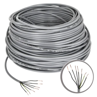 PVC control cable 7 x 0.5 mm&sup2; with protective conductor