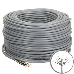 Cavo di comando e regolazione isolato in PVC 10 x 0,5 mm&sup2; con protezione