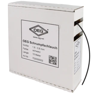 Schrumpfschlauch schwarz 15 m aus Polyolefin 1,6 - 0,8 mm