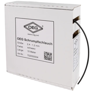 Schrumpfschlauch schwarz 15 m aus Polyolefin 2,4 - 1,2 mm