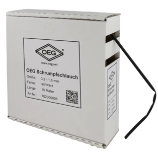 Schrumpfschlauch schwarz 15 m aus Polyolefin 3,2 - 1,6 mm