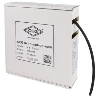 Schrumpfschlauch schwarz 10 m aus Polyolefin 4,8 - 2,4 mm