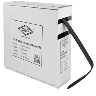 Schrumpfschlauch schwarz 10 m aus Polyolefin 9,5 - 4,8 mm