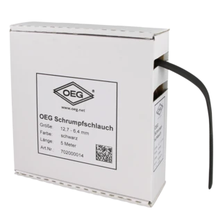 Schrumpfschlauch schwarz 5 m aus Polyolefin 12,7 - 6,4 mm