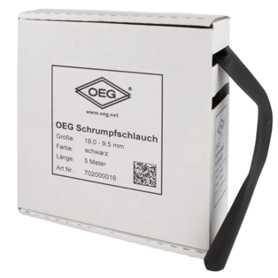 Schrumpfschlauch schwarz 5 m aus Polyolefin 19,0 - 9,5 mm