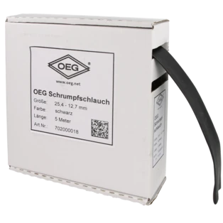 Schrumpfschlauch schwarz 5 m aus Polyolefin 25,4 - 12,7 mm