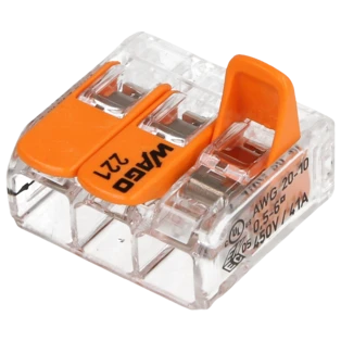 Splicing connector for 3 cores 0.5 -6 mm&sup2;