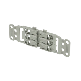 Adattatore di fissaggio a scatto per profili portanti con protezione antistrappo per 3 connettori