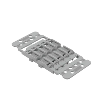 Adattatore di fissaggio a scatto per profili portanti con protezione antistrappo per 5 connettori