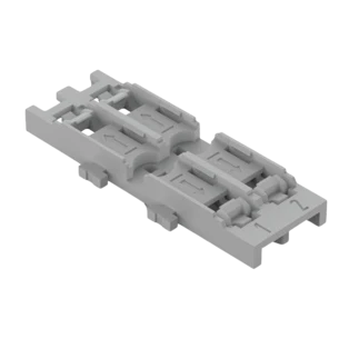 Snap-in mounting carrier for DIN-rails without strain relief for 2 connectors