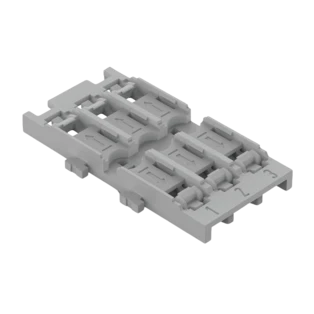 Adattatore di fissaggio a scatto per profili portanti senza protezione antistrappo per 3 connettori