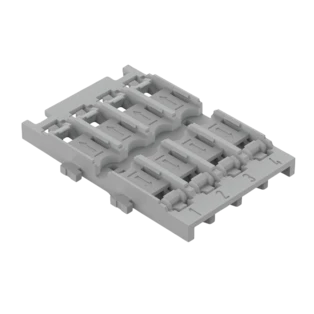 Adattatore di fissaggio a scatto per profili portanti senza protezione antistrappo per 4 connettori