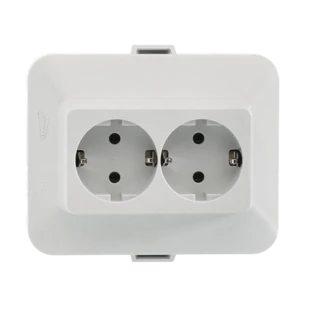 Sezione frontale della presa di corrente per scatola di derivazione per vassoio cavi AK2