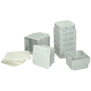 Flush-mounted distribution box 80 x 80 mm, unassembled