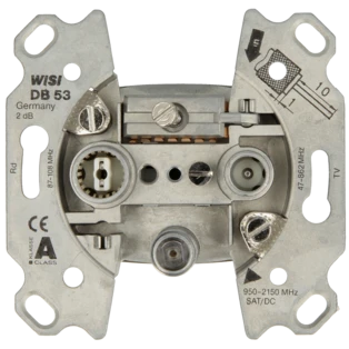 Sat-3-hole antenna stub socket 2dB 47-2150 MHz, DB53