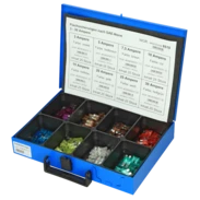 Flat blade fuses assorted in metal case 8 types