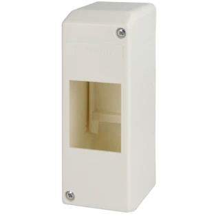 Coffret de distribution en saillie 2 modules rail profil&eacute; norm&eacute;