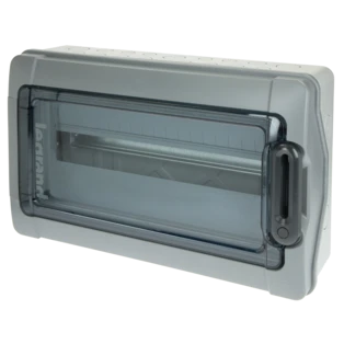 Legrand Plexo&sup3; wet room distributor 1 row of 18 modules, IP65, IK09