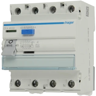 4-pole residual-current circuit breaker 63A/300 mA