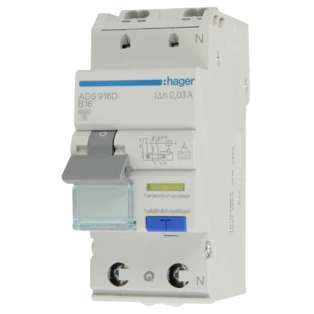FI/LS-Schutzschalter B16/0,03 B-Charakteristik 1-polig+N 6kA 2TE