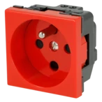 Socket outlet Mosaic 2-module 16A 250V~ (F) screw terminals, red