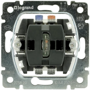 Universal off/change-over switch single, pole, with glow lamp