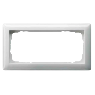 Cover frame 2gang without crosspiece Standard 55 pure white shiny
