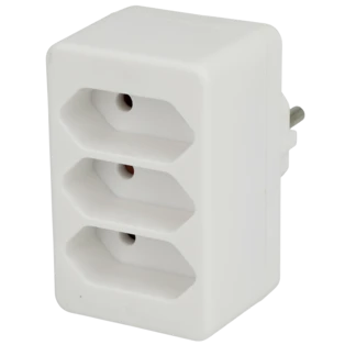 Euro plug 3-fold, white