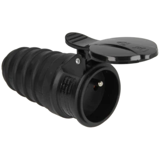 Safety connector with protective earth contact with lid, polyamide insert